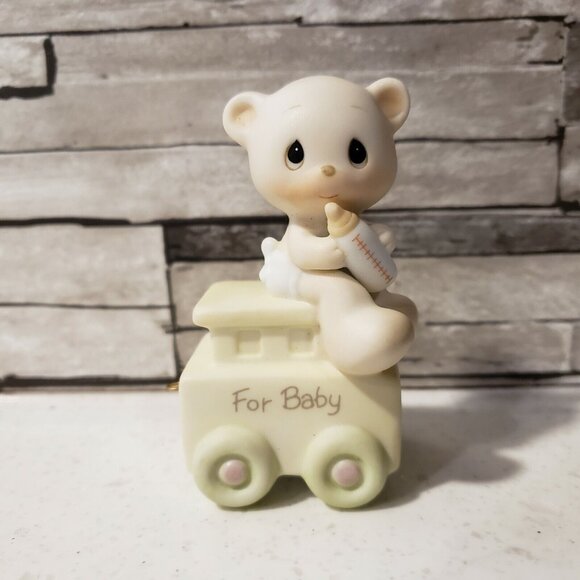 Other - Precious Moments Baby Bear May Your Birthday Be Warm Figurine 15938 Train